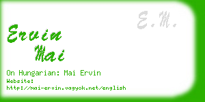 ervin mai business card